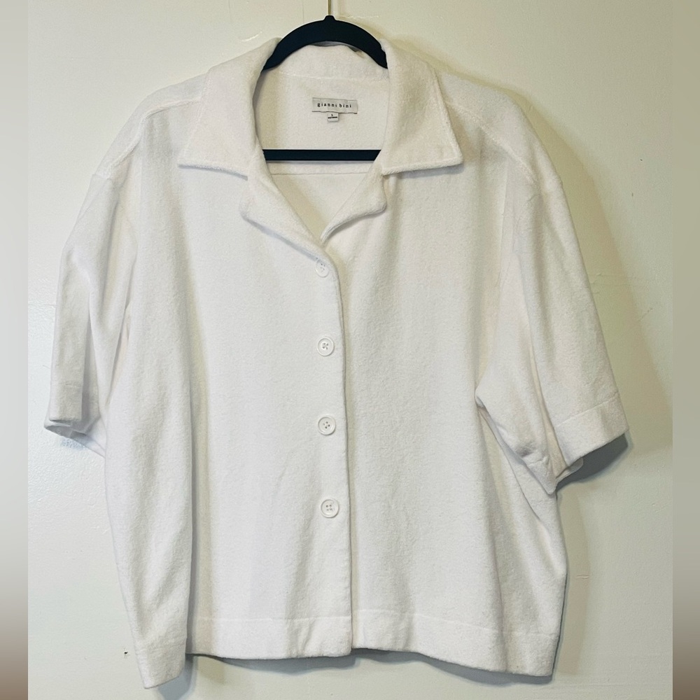 Gianni Bini Cream Button Down Shirt